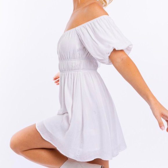 ❌SOLD OUT❌ ALL YOURS WHITE OFF SHOULDER DRESS - Picture 2 of 3